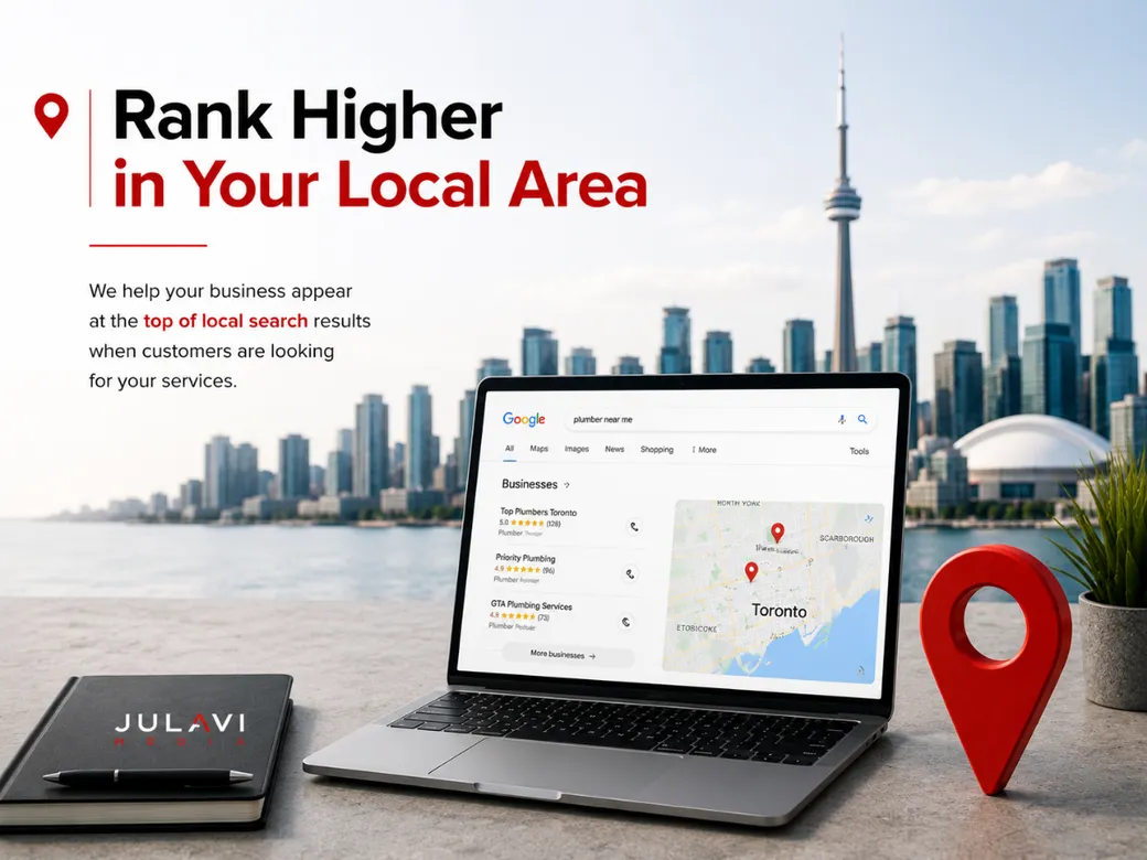 Local search rankings mockup
