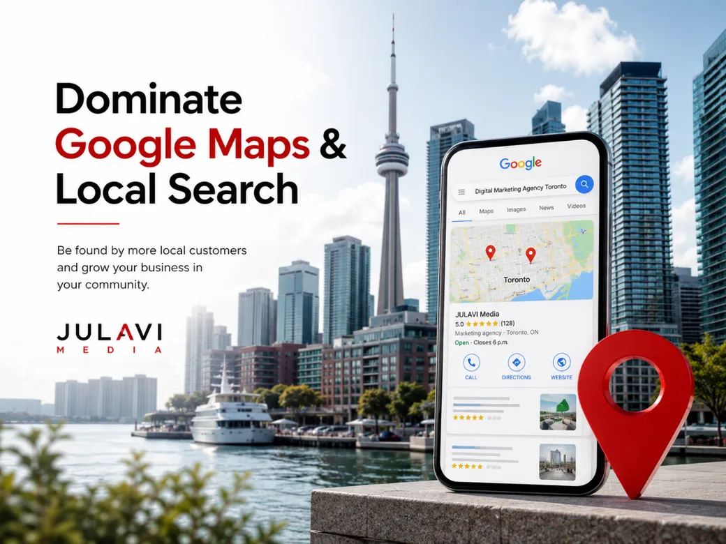 Map pack and local search results mockup